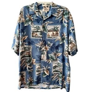Campia Hawaiian Print Button Front Shirt Size Large